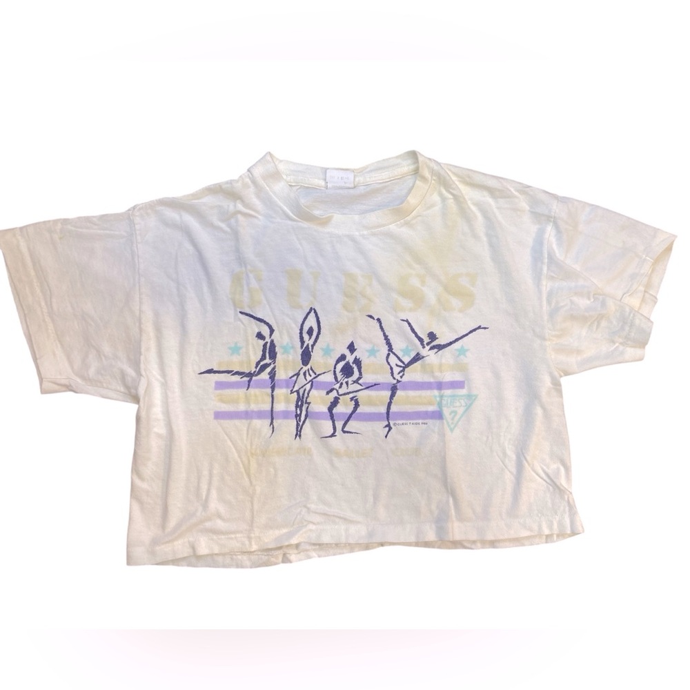 RARE GUESS BY MARCIANO CROP T-SHIRT MADE IN USA AMERICAN BALLET CLUB 1986 Kid S